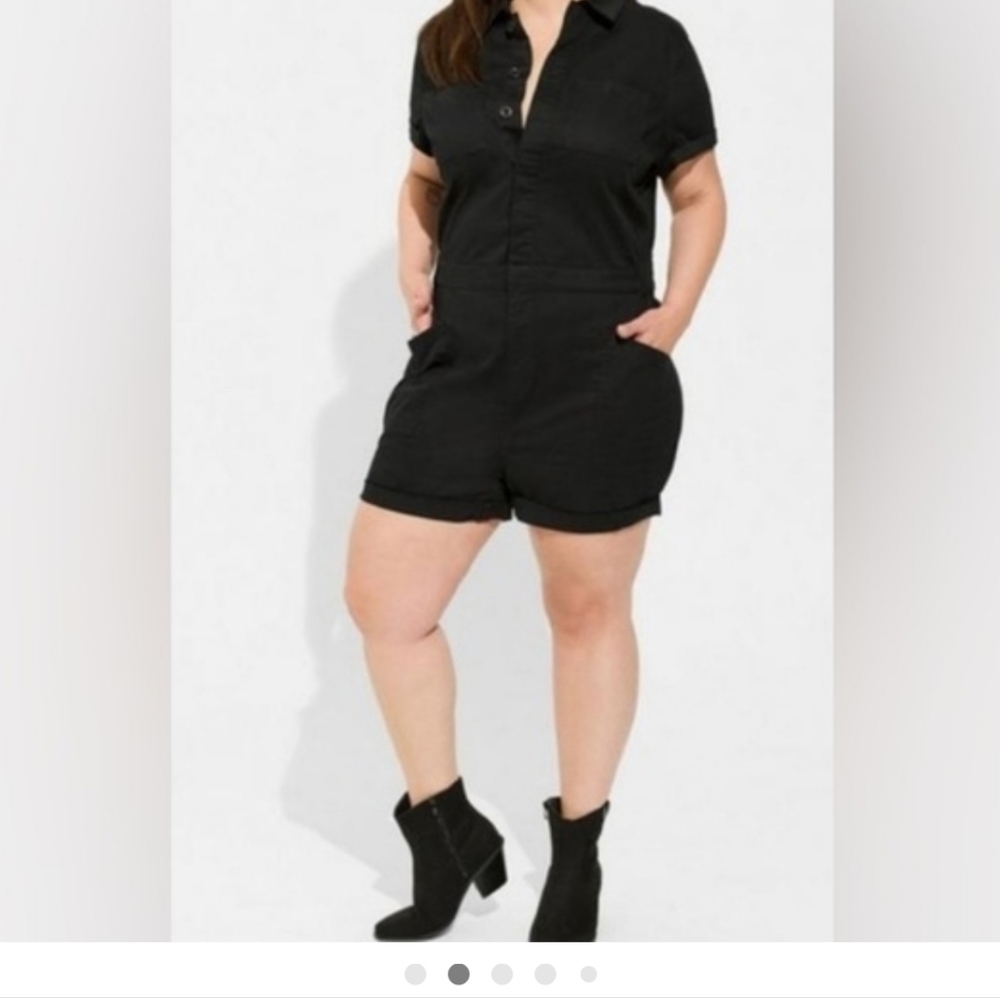 Torrid Black Short Sleeve Utility Jumpsuit Size 10